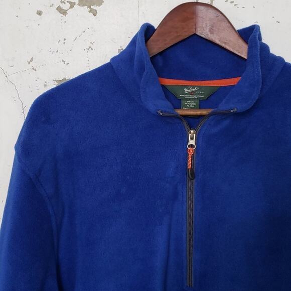 Woolrich Men's VINTAGE Preppy Fleece Jacket XL Outdoor Pull Over Quarter Zip - Picture 3 of 11